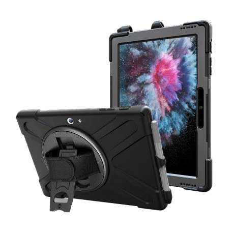 DLH COQUE RENFORCEE AVEC BANDOULIERE, POIGNEE ROTATIVE ET PIED SUPPORT POUR MICROSOFT SURFACE GO 2 - 1