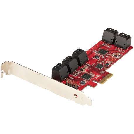 StarTech.com Carte PCI Express SATA 10 ports - Carte Contrôleur PCIe SATA - 6Gbps - ASM1166 Non-Raid - Convertisseur PCI - 1