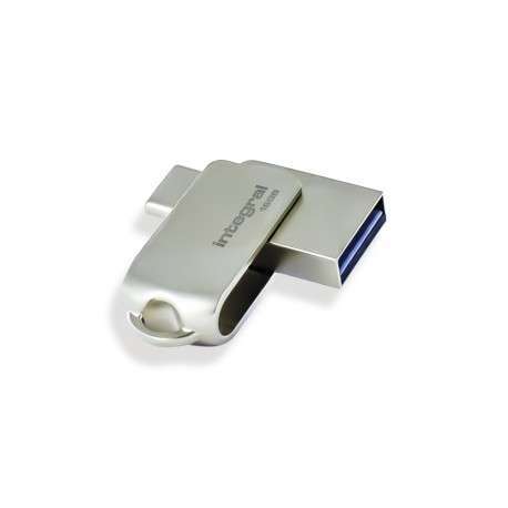 Integral 16GB 360-C Dual USB-C & USB 3.0 lecteur USB flash 16 Go USB Type-A / USB Type-C 3.2 Gen 1 3.1 Gen 1 Argent - 1