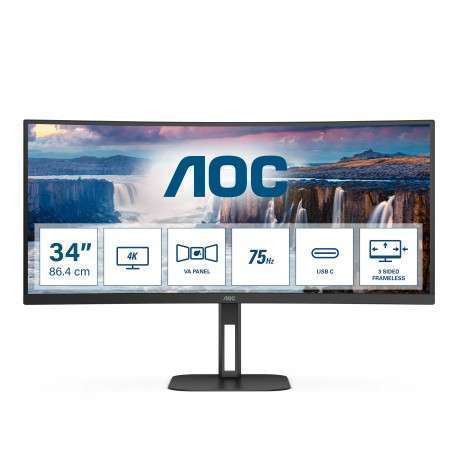 AOC V5 CU34V5C 86,4 cm 34" 3440 x 1440 pixels Wide Quad HD LED Noir - 1