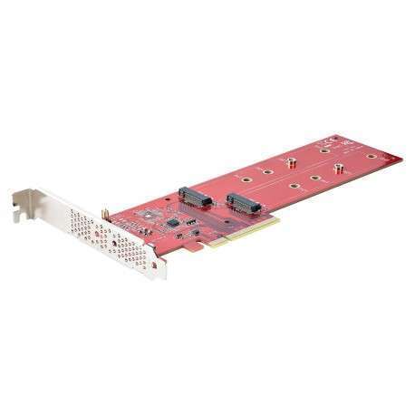 StarTech.com Adaptateur PCIe M.2 - PCIe x8/ x16 vers Double NVMe ou AHCI M.2 SSD - PCI Express 4.0, 7,8 Gbps par Disque, - 1