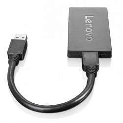 Lenovo 4X90J31021 USB DisplayPort Noir adaptateur et connecteur de câbles - 1