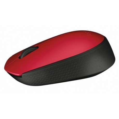 Logitech M171 RF Sans fil + USB Optique 1000DPI Ambidextre Noir, Rouge souris - 1