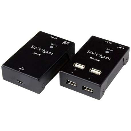 Prolongateur USB 2.0 4 Ports - Extendeur USB sur Cat5/Cat6 Jusqu'à 40m -  Prolongateur Compact USB 2.0 sur Ethernet