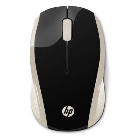 HP 200 Silk Gold RF sans fil 1000DPI Ambidextre Noir, Or souris - 1