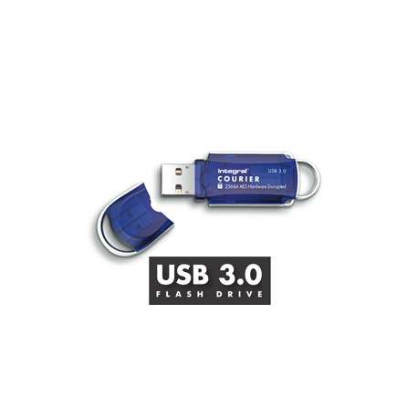 Integral 8GB Courier FIPS 197 8Go USB 3.0 3.1 Gen 1 Capacity Bleu, Argent lecteur USB flash - 1