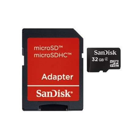 Sandisk microSDHC 32GB 32Go MicroSDHC Classe 4 mémoire flash - 1