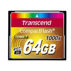 Transcend CompactFlash Card 1000x 64GB 64Go CompactFlash Classe 6 mémoire flash - 1