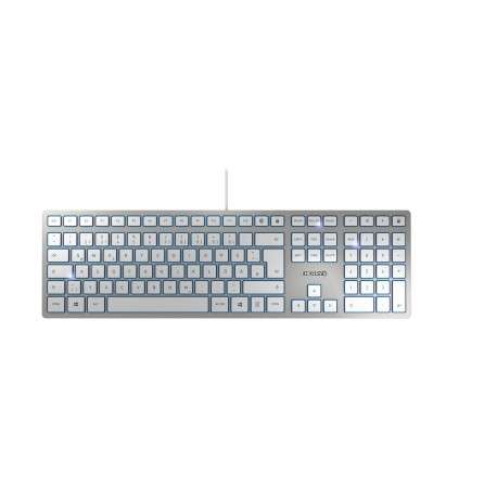 CHERRY KC 6000 Slim clavier USB Anglais américain Argent, Blanc - 1